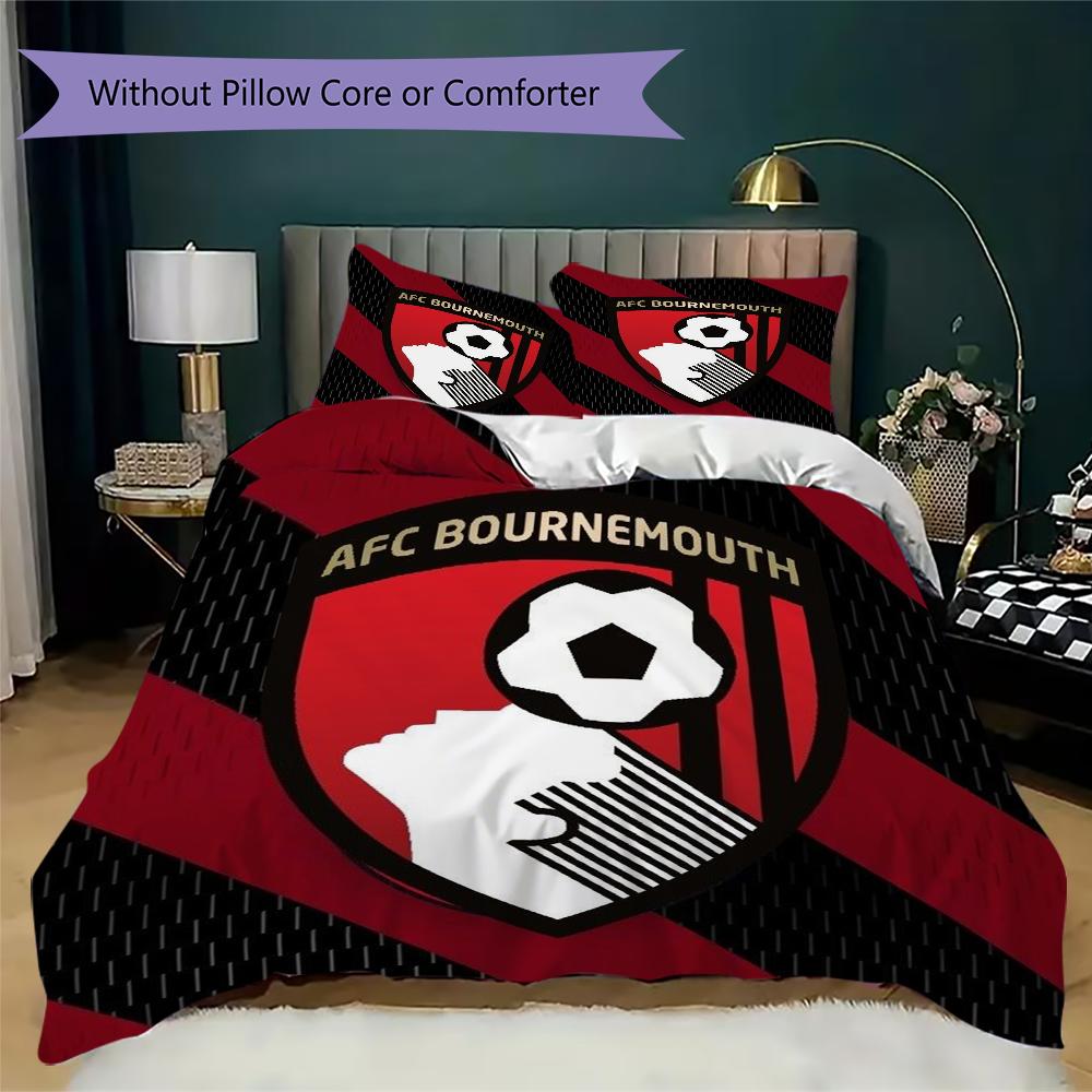 Set Copripiumino con Fantasia AFC Bournemouth Copripiumino Federa Decorazione per la Casa Regalo di Compleanno (1 * copripiumino + 2 * federe senza imbottitura)