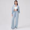 Women's Zipper Hoodie & Wide-Leg Pants Set