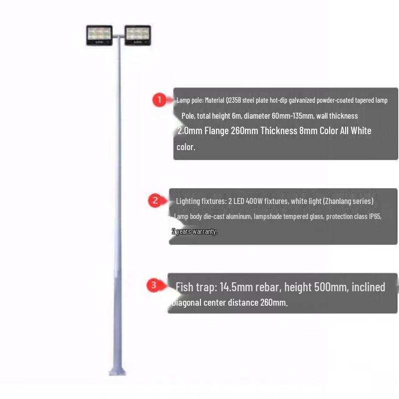 Outdoor Double-Head LED High Pole Light