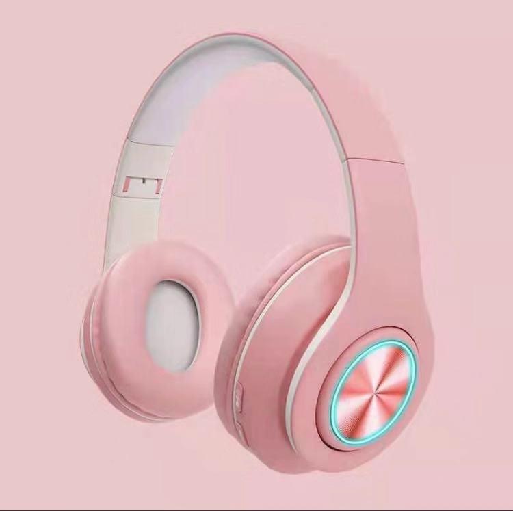 New B39 Luminous Wireless Bluetooth Headset: Foldable, Head-Mounted, Call-Ready, with Plug-in Card Feature