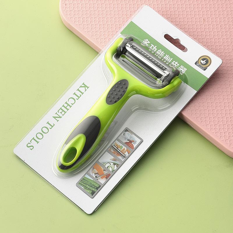 1PCS Kitchen Small Tool three in One Multifunctional Potato Peeler Vegetable Slicer Fruit Peeler Portable Stainless Steel Tool