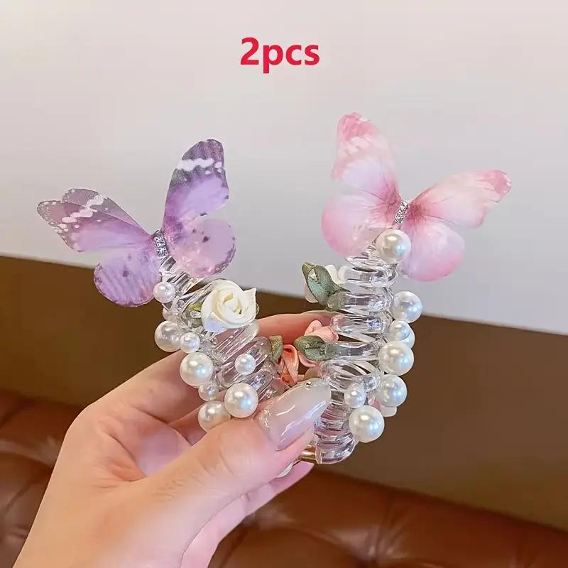 Deluxe 2024 Butterfly Hair Ties: Elegant Braided Fairy Cord Accessory for Women