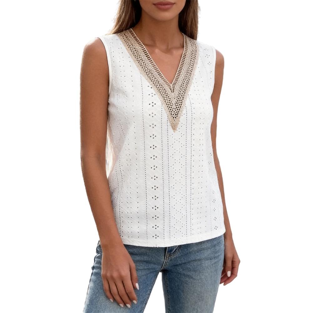 Women s V-neck Sleeveless Breathable Top L