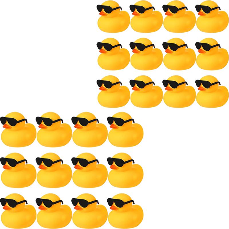 6/12/24Pc Rubber Duck Toys Yellow Rubber Ducks Squeak & Float Ducky Pool Plaything Cruise Holiday Decoration Birthday Party Favors