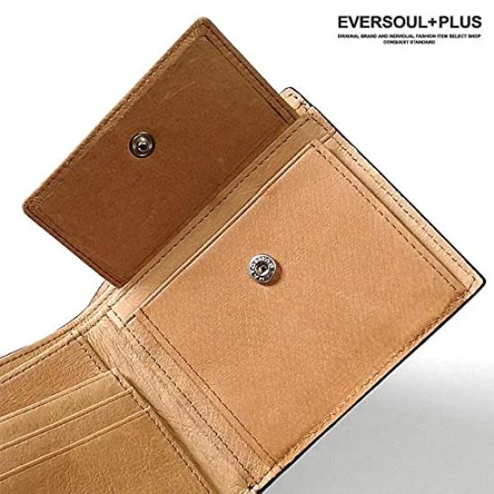 EVERSOUL Men's Bifold Crocodile Leather Wallet with Card Slots and Coin Purse