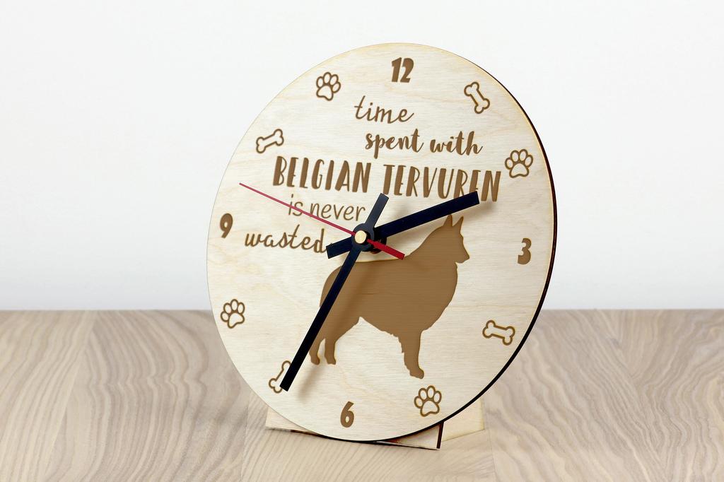 Tervueren Belgian Shepherd Dog, Tervueren Belgian Sheepdog - clock with dog, wooden clock with engraving, personalised clock by Art-Dog