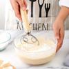 Manuelle Teigknetmaschine Dänischer Teigschneebesen Edelstahl-Eieraufschläger Kuchen-Gebäck-Mehlmischer Küchen-Backmischer-Werkzeuge