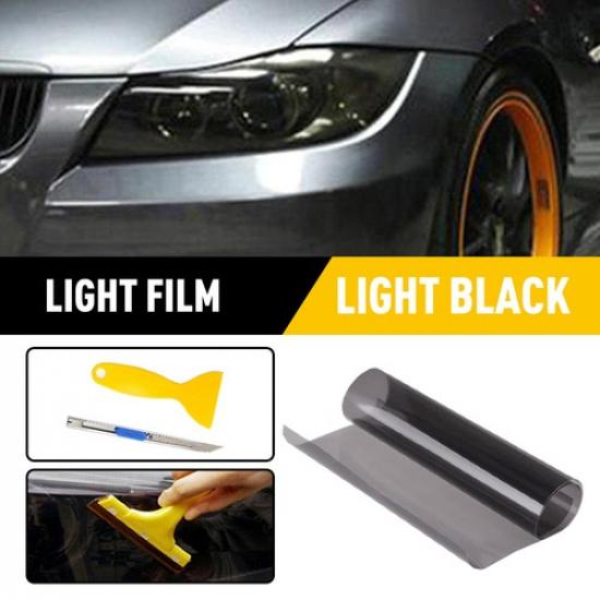 1pcs 12 X72  Headlight Taillight Light Fog Tint Film Vinyl Gloss Light Black
