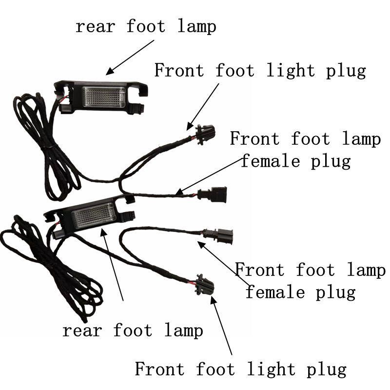 Car Interior LED Footwell Light Foot Lamp with Cable Wire Harness For PASSAT 3G B8 Golf 7 MK7 Tiguan 2017 5GG947409 5GG 947 409