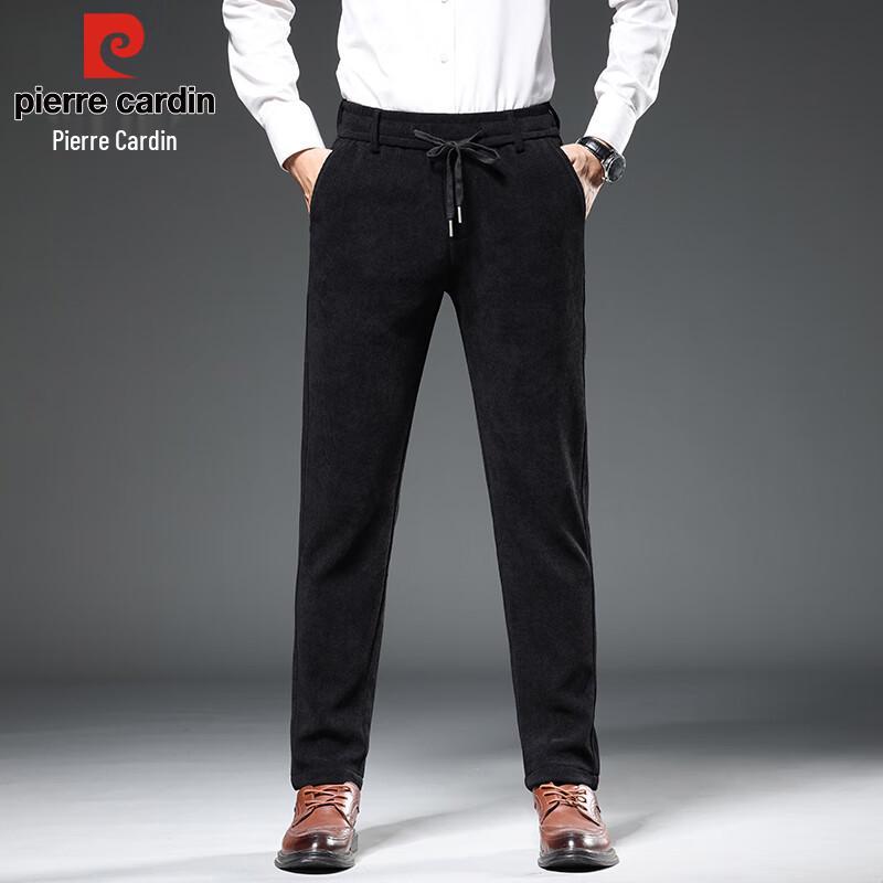 Pierre Cardin Men's Thickened Warm Corduroy Loose Straight-Leg Casual Pants