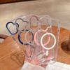 For iPhone 16 Case Compatible with MagSafe PC + TPU Clear Phone Cover with Diamond Texture Lens Frame