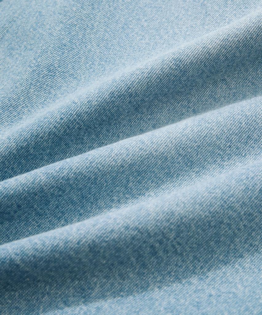COVERNAT Semi-Oversized Washed Denim Shirt Light Blue