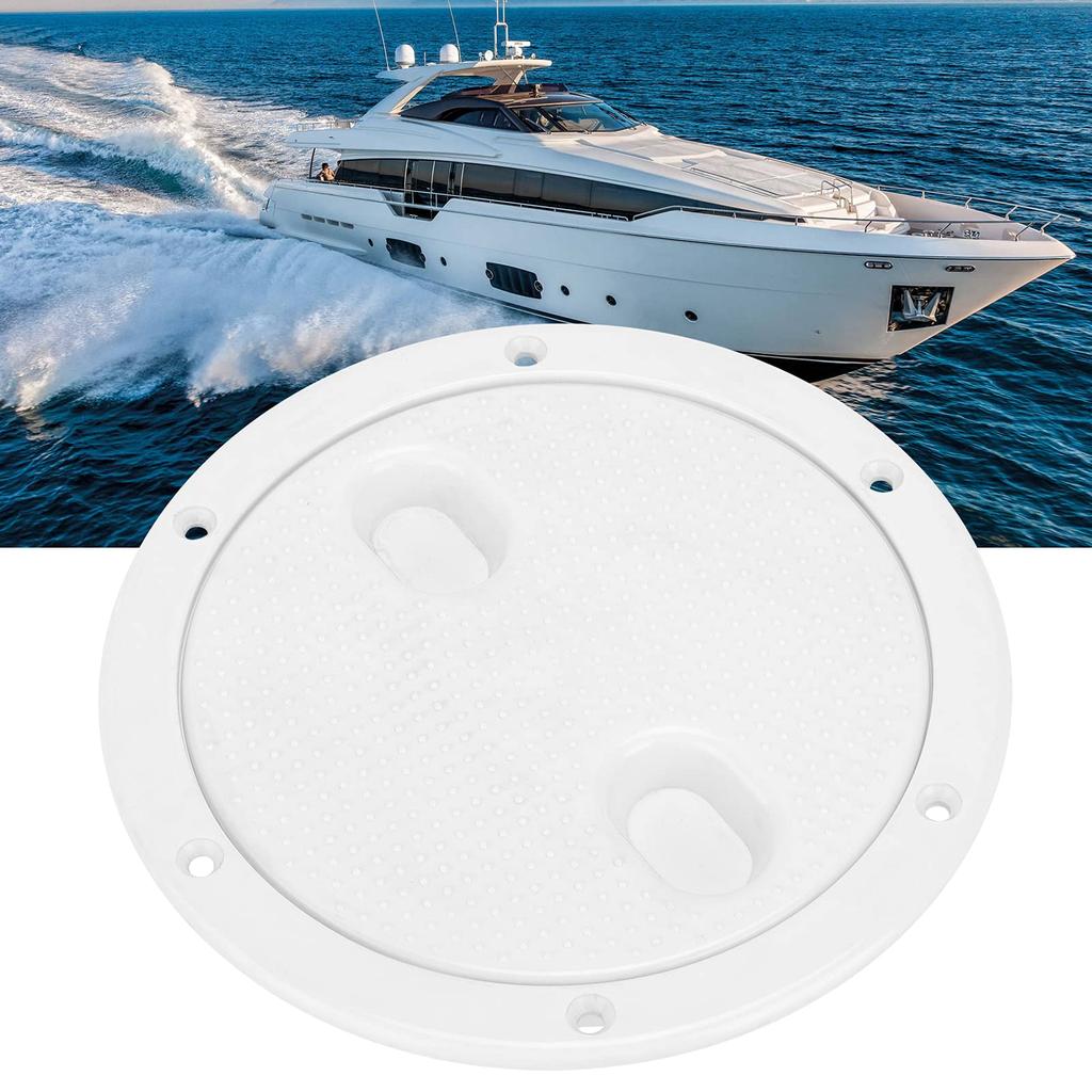 Boat Round Inspection Hatch, 6" Deck Plate Inspection Hatch Cover Round White Non Slip Anti Aging Marine Yacht Parts