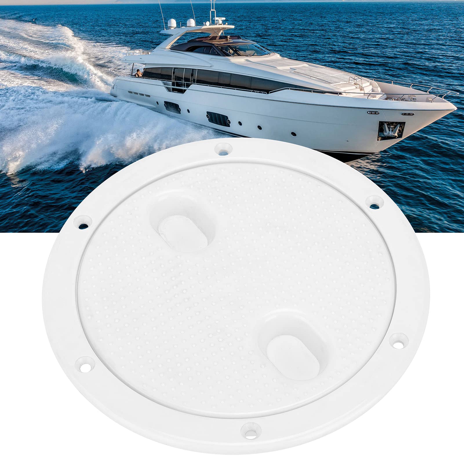 

Boat Round Inspection Hatch, 6 Deck Plate Inspection Hatch Cover Round White Non Slip Anti Aging Marine Yacht Parts