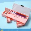 Multifunctional Calculator Pencil Case: Large Capacity Plastic Stationery Box for Primary School Students