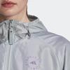 Adidas X Stella McCartney Kollaboration Letter Logo Print Kapuzen-Reißverschlussjacke Damenjacke Hell-Cyan-Grau HG6866