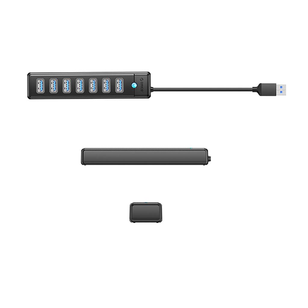 Hubb fördelare PW7U-U3 7x USB-A USB-C 5V 3A 1m - svart