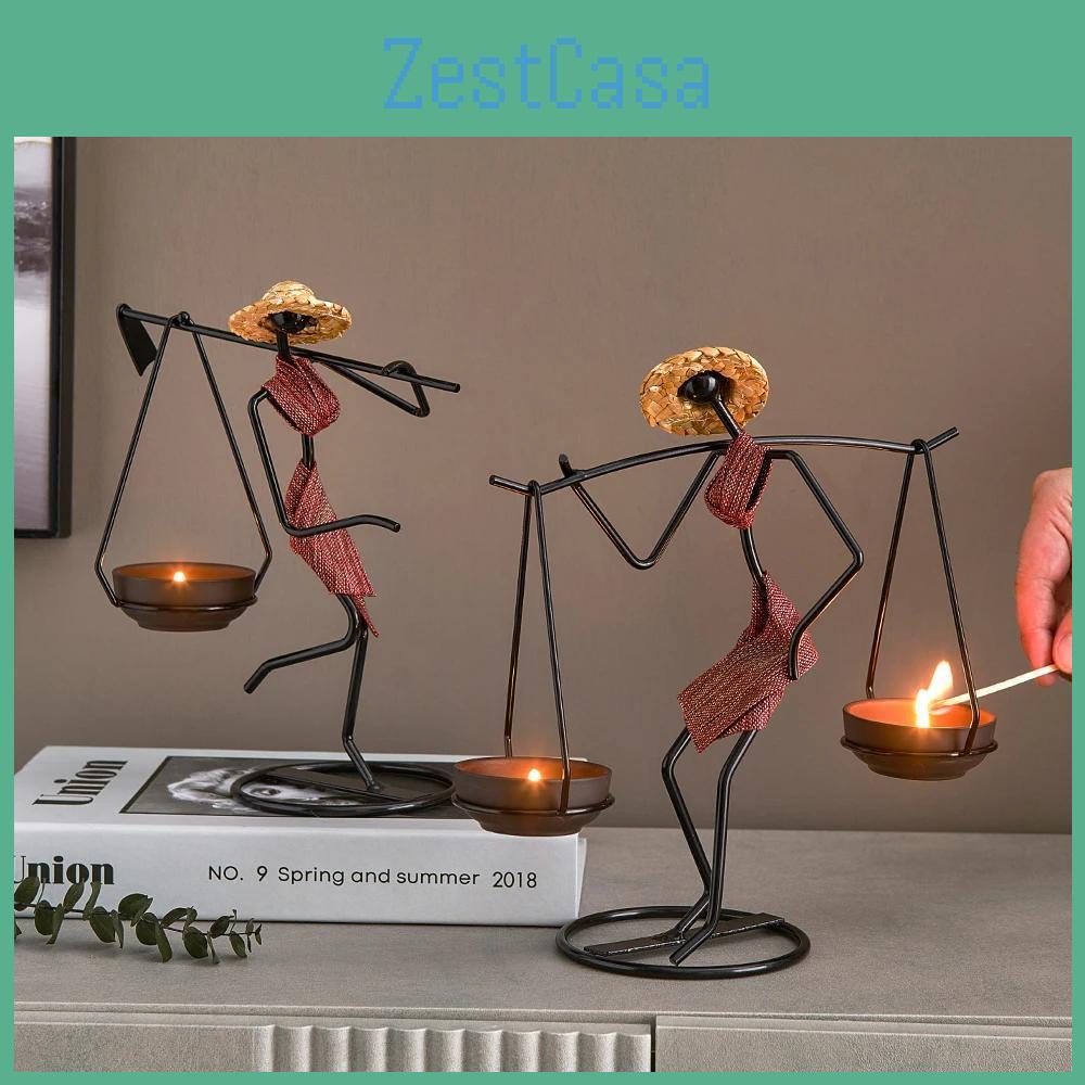 Home Table Creative Wedding Nordic Decor Retro Iron Candle Holder Birthday Christmas Decoration Coffee House Home Furnishings