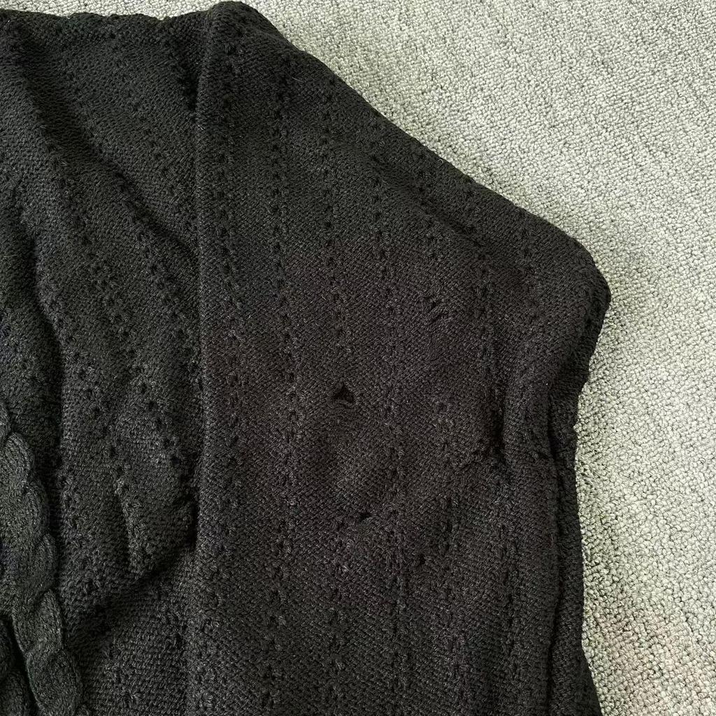 ENFANTS RICHES DEPRIMES Asymmetrical High Neck Cable Knit Sweater