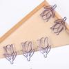 12pcs/box Purple Paper Clip Tulip Shaped Bookmark Stationery  for DIY Diary Album Office Student Marking Clips