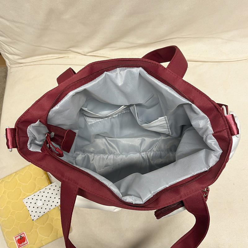 Color-Block Korean Style Large Capacity Crossbody Tote Bag for Students