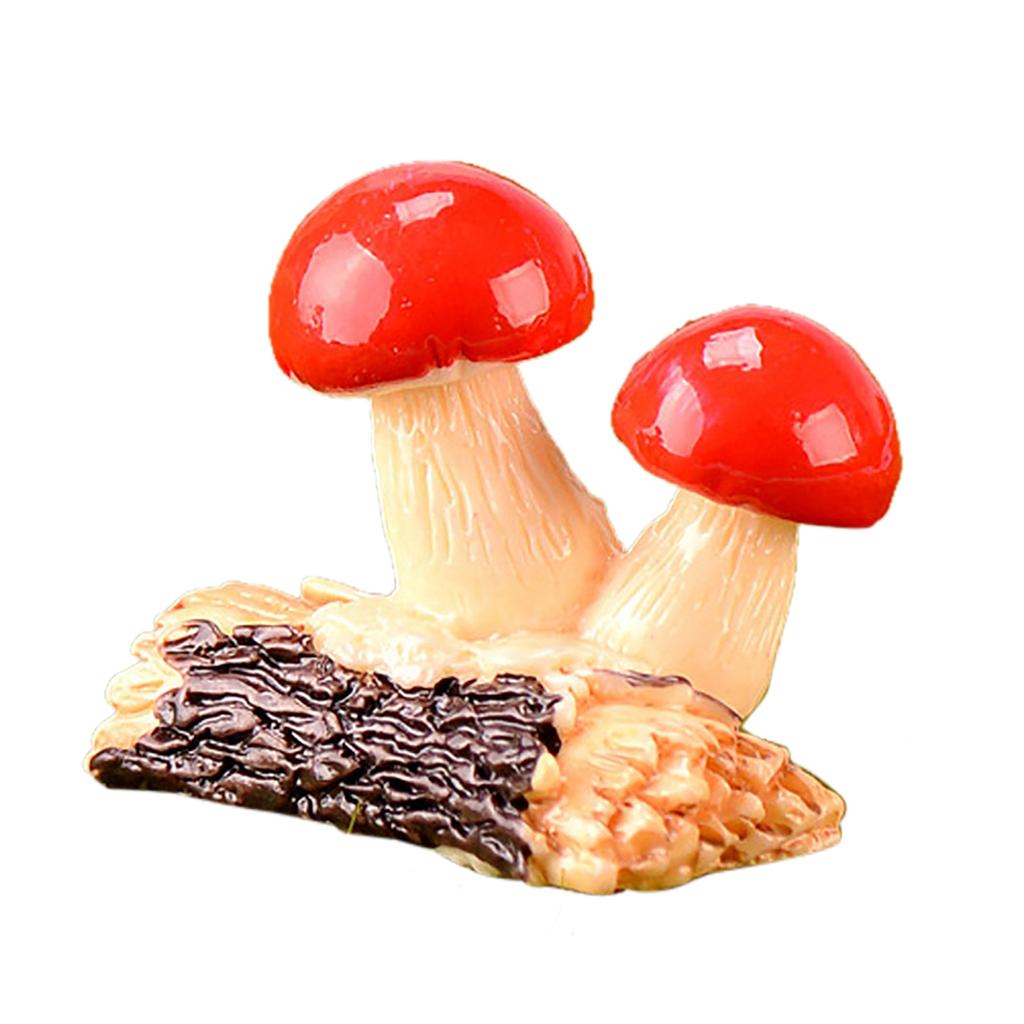 Miniature Resin Mushroom Figurine Decorative Mini Sculpture for Home Garden Yard lawn Decoration Accessories