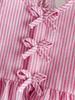Baby Girl Clothing Set Summer Outfit Pink Stripe Top with Bow & Shorts Newborn Toddler 0-3Y
