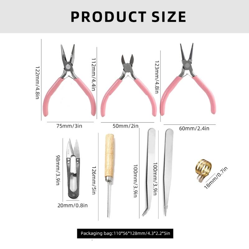 8Pcs Jewelry Needle Nose Pliers Side Cutter Jewellery Pliers Wire Cutter Round Nose Pliers Set Jewellery Making Tool