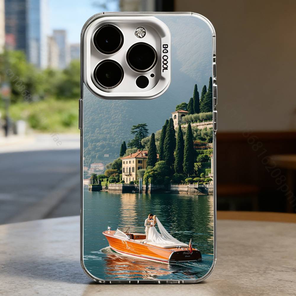 R-RIVA Yacht Luxurious Brand Hard Phone Case for IPhone 17 16 15 14 13 12 11 Pro Max Plus16E X XR XS Max Shockproof Full Cover