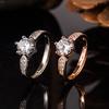 Lindon Classic Copper Alloy Zircon Ring Ladies Jewelry Wedding Promise Party Gift