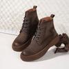 Leather Martin Boots Men's Autumn and Winter New Short Boots British Retro Velvet Warm Platform Men's Shoes