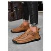 Men's Trendy Leather Shoes, Outdoor Workwear, Retro Stitching, Mid To High Cut, Fashionable and Casual Men's Leather Shoes