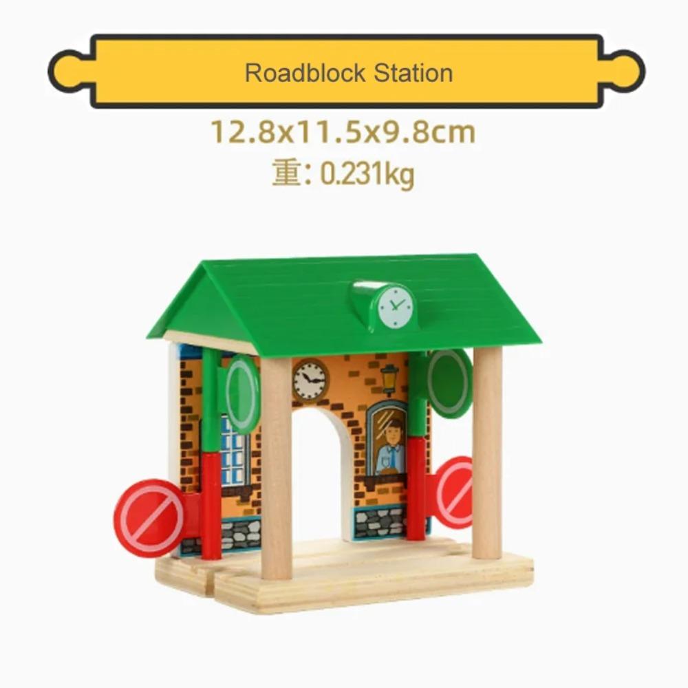 Wooden Train Track Scene Building Accessories Cave Tunnel Compatible with Thomas Tank Engine Track Toys Ages 3-6