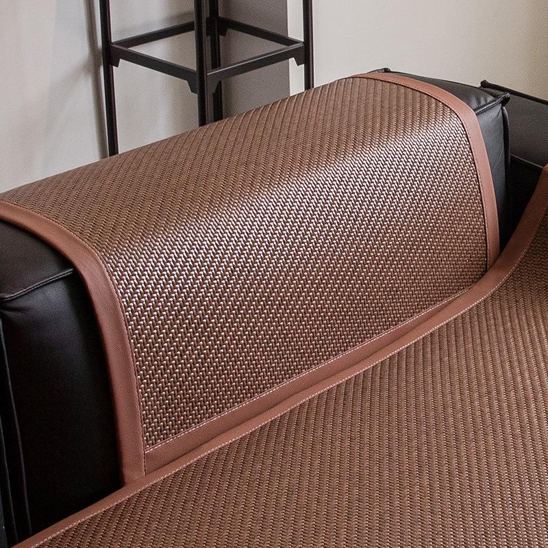 Cool Straight-Row Leather Sofa Cushion  New Light Luxury High-End Summer Seat Cushion Non-Slip Leather Sofa Cover Mat