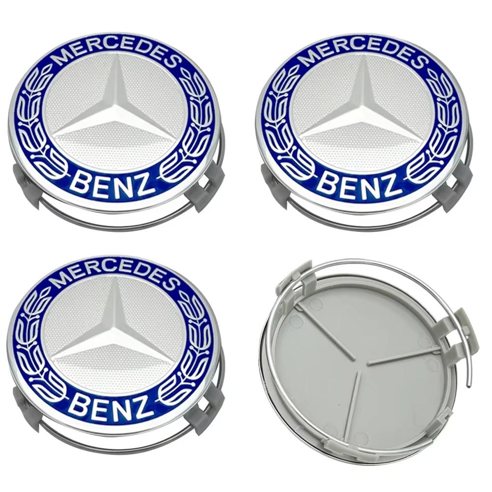 For Benz a24Pcs 75MM Car Wheel Center Hub Caps AMG Wreath for Mercedes Benz GLE GLK SLK CLA CLK W203 W204 W205 W209 W210 W211 W212