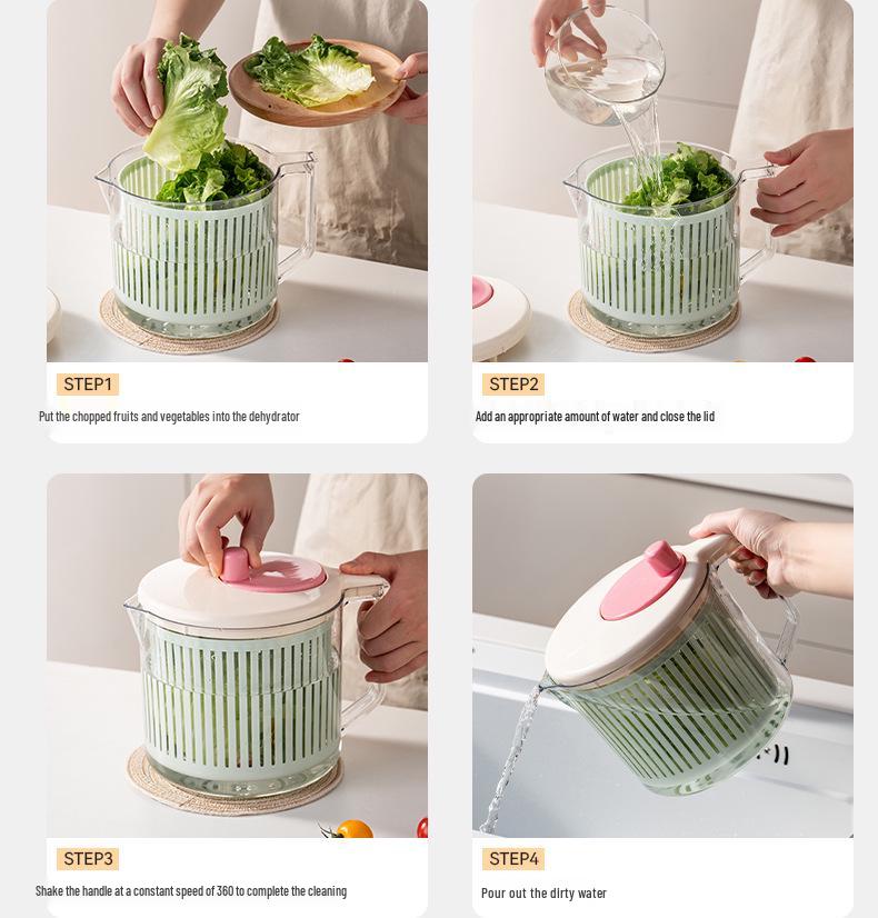 Food-Grade Manual Vegetable Dehydrator & Salad Spinner