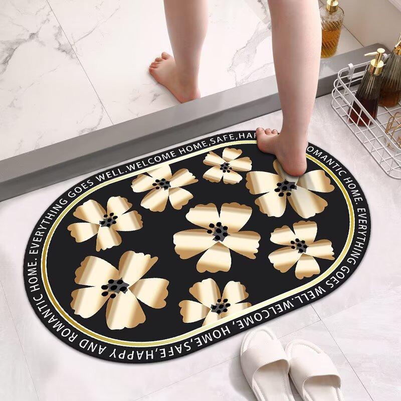 Toilet floor mat Bathroom floor mat Diatom mud quick-drying absorbent mat Door non-slip mat Household toilet Bathroom mat