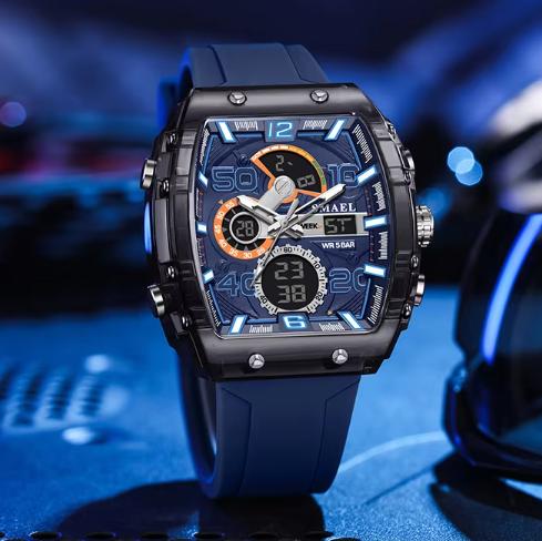 SMAEL 8109 New Fashion Design Analog-Digital Waterproof Sports Chrono Watch Square Case with Luminous Feature 2026