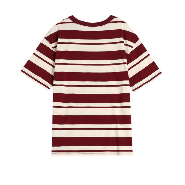 Puma SS25 Loose Casual Striped Crew Neck Short Sleeve T-Shirt Unisex Tops Red 633854-94