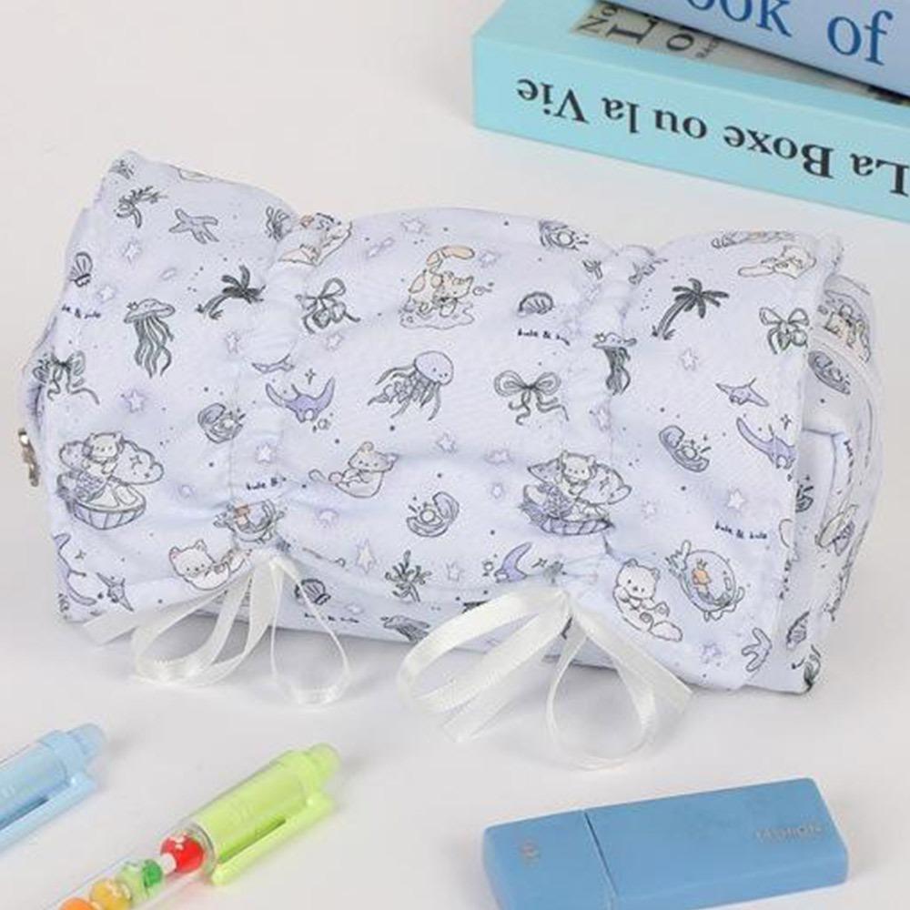 

Пенал большой вместимости на шнурке с бантом, сумка для хранения канцелярских принадлежностей, для студентов Ocean Kitten