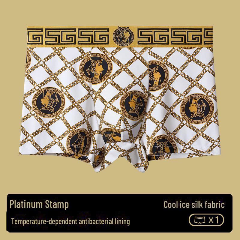 

Мужское нижнее белье GDECC Ice Silk с антибактериальным эффектом и платиновым принтом XL (115-135 jin)