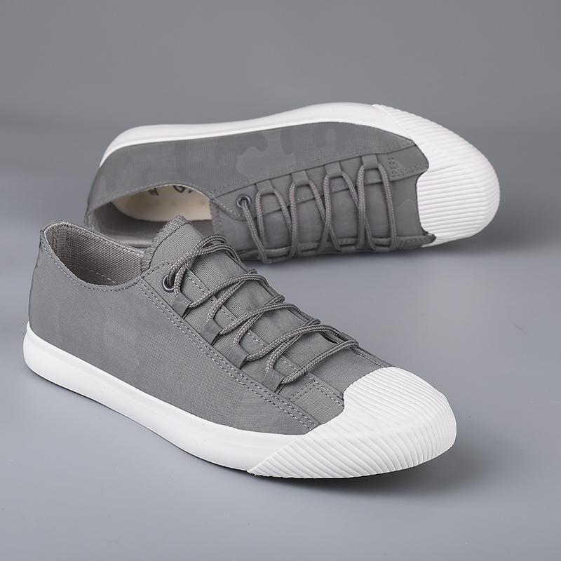 Holfredterse Men Casual Flat Canvas Shoes Lace Up Breathable Comfortable Shoes Spring Autumn Lightweight 9322 Black/Grey/Green