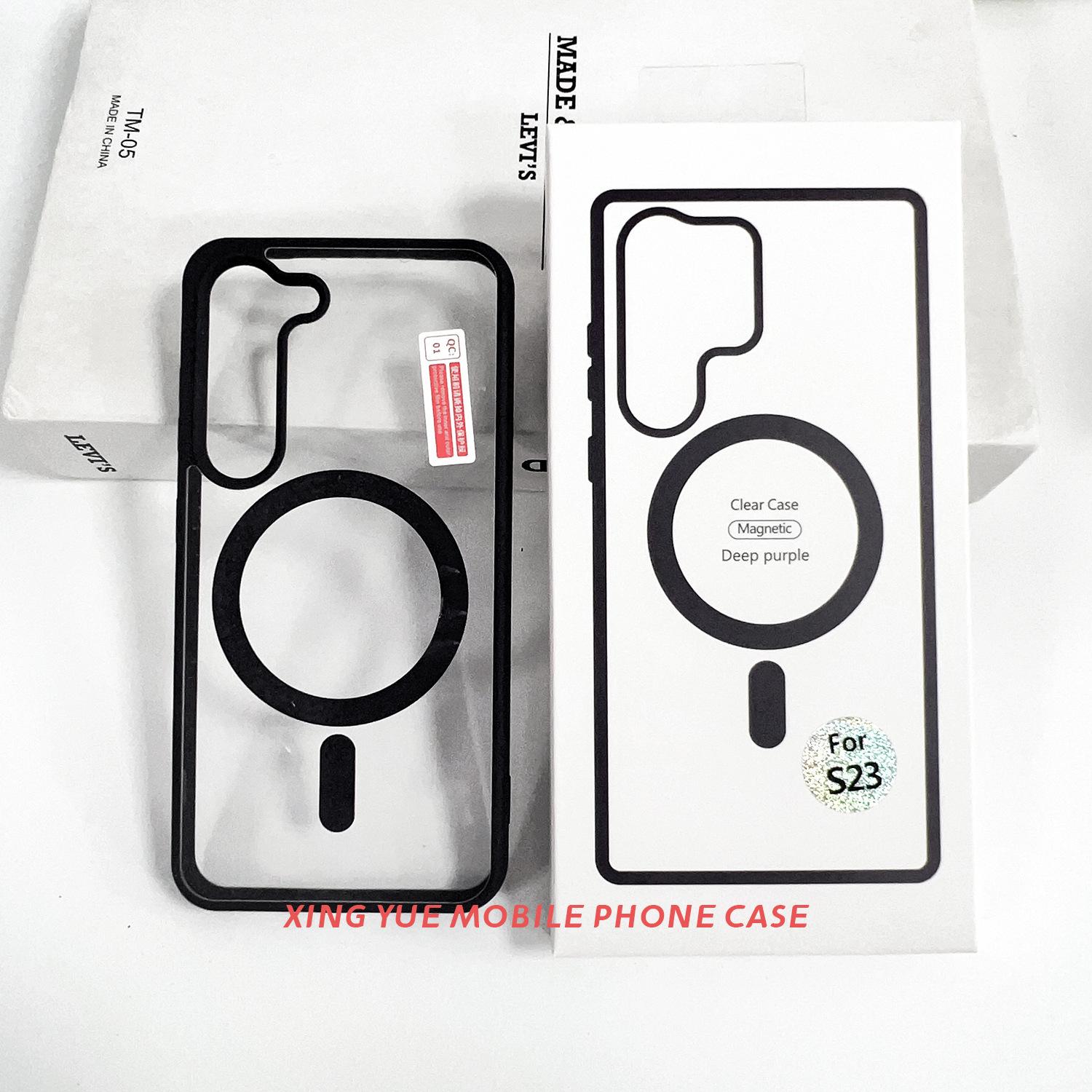 

Suitable for Samsung S25Ultra Transparent Magnetic Phone Case S24 Wireless Charging Color Shield Protective Case Samsung S25Ultra чорний