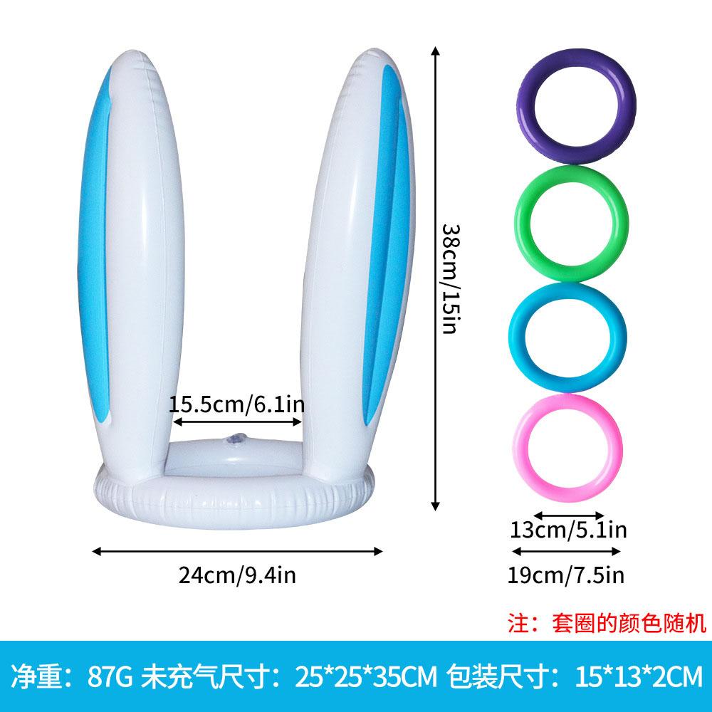 Bunny Ears Inflatable Ring Toss Party Games Kids Holiday Birthday Activity Social Indoor Outdoor Parent-child Interaction Toys