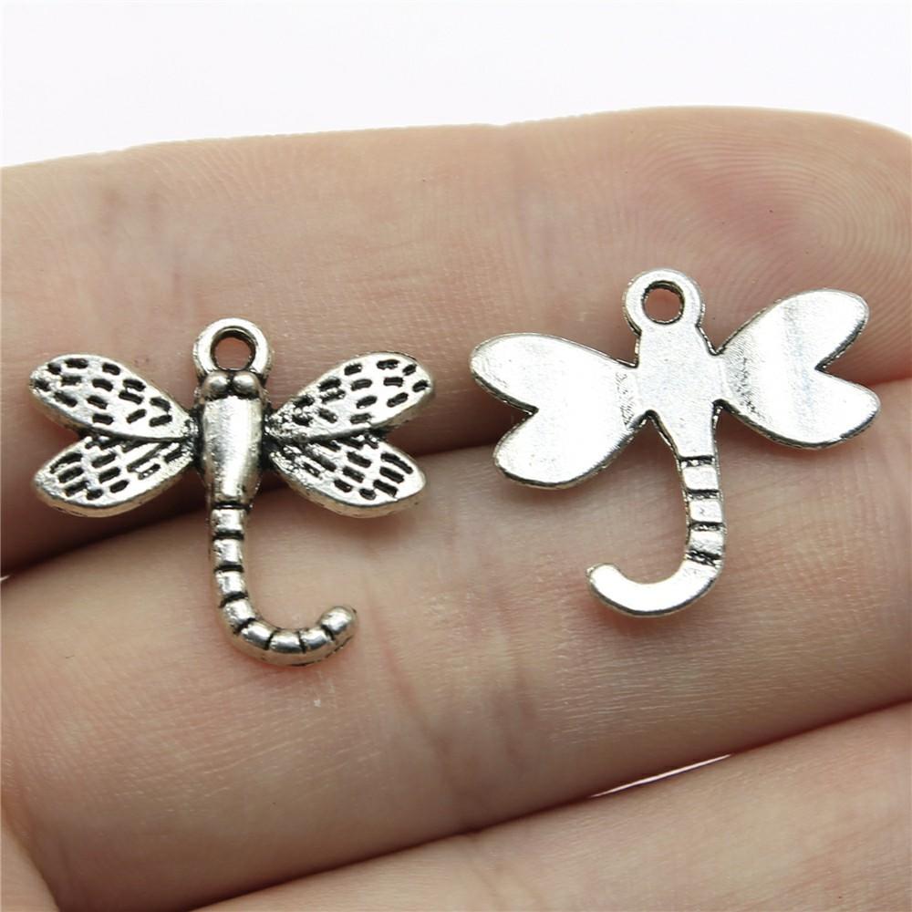20pcs Dragonfly Charms Antique Silver Color Dragonfly Charms Pendants For Bracelets Dragonfly Charms Making Jewelry
