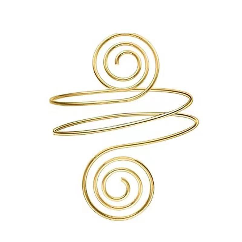 Geometrisches Metall-Armband-Set: Übertriebene Blätterarmreifen, sechsteiliges offenes Design