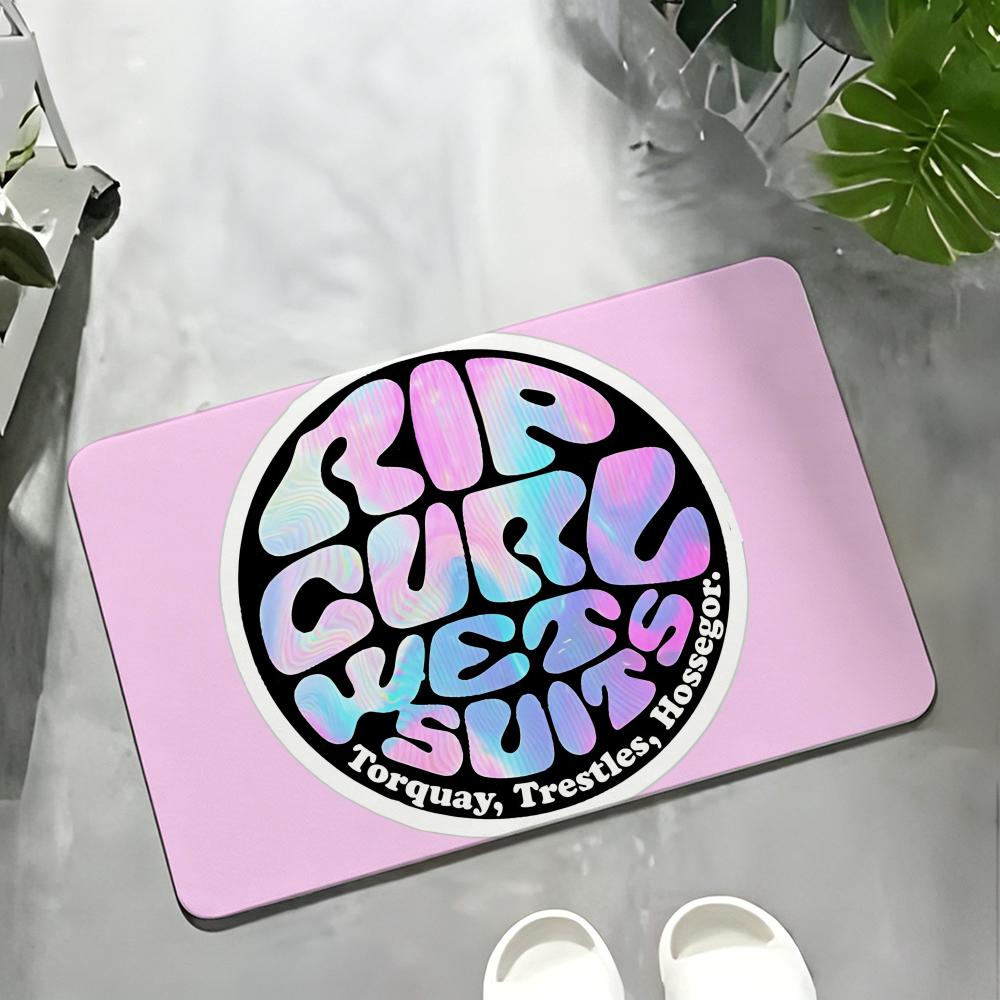 Surf Brand Logo R-Rip Curl Floor Mat Carpet Diatom Mud Bathroom Quick-Drying Absorbent Floor Mat Household Bathroom