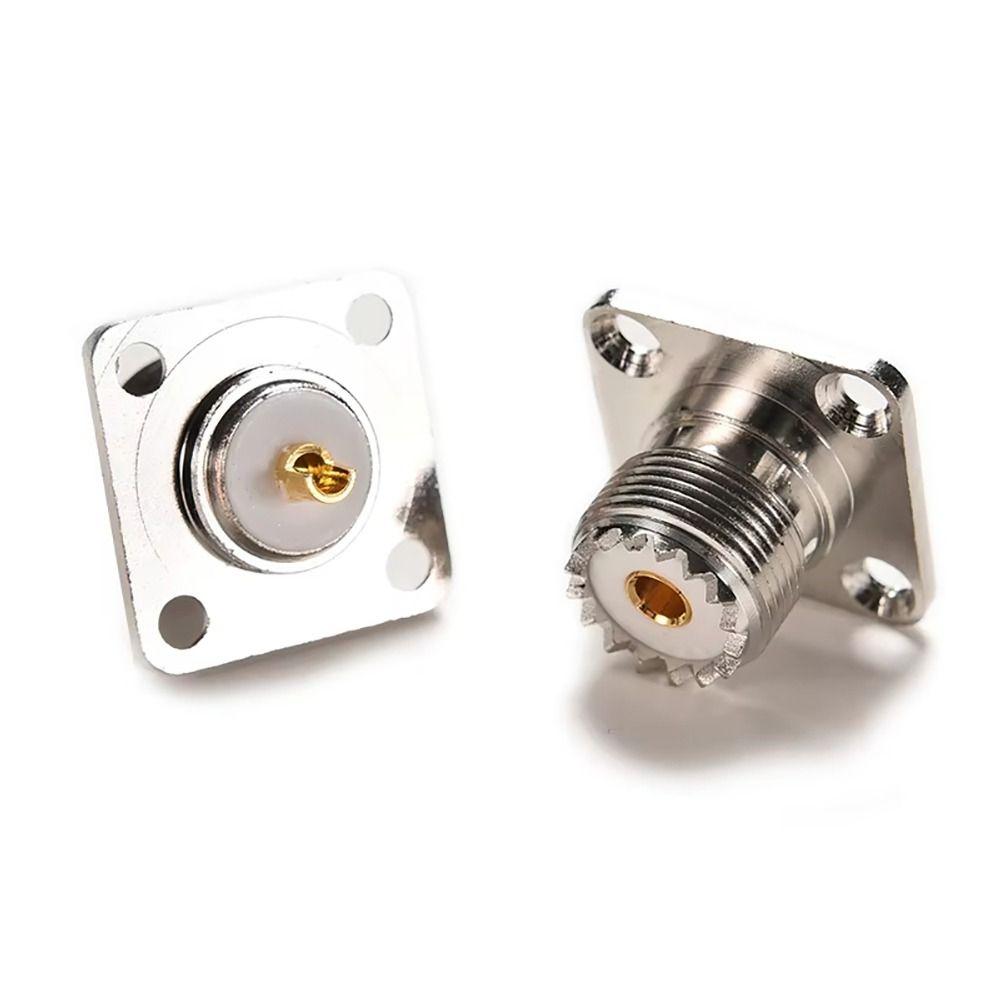 2Pcs PL259 Solder Cup Chassis Mount Connector SO239 RF Coax Adapter Flange Panel Coaxial Connector