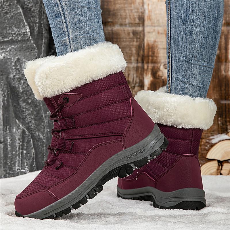 Fashionable and warm high-top ankle boots for women, winter new style plush snow boots, casual and comfortable women's boots