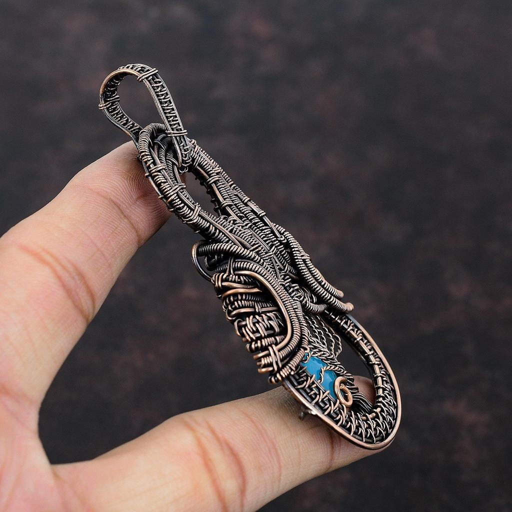 Tree Of Life Smithsonite Pendant Copper Wire Wrapped Pendant Copper Jewelry Wire Wrapped Jewelry Original Gemstone Handmade Pendant For Gift